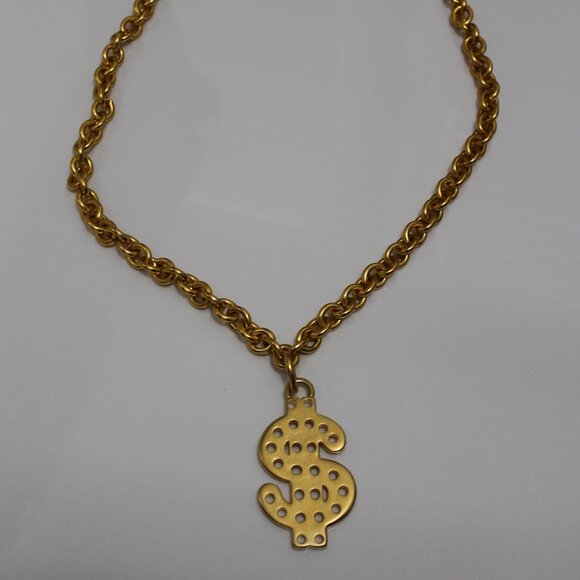 Dollar Sign Necklace and Earings - Picture 1 of 2
